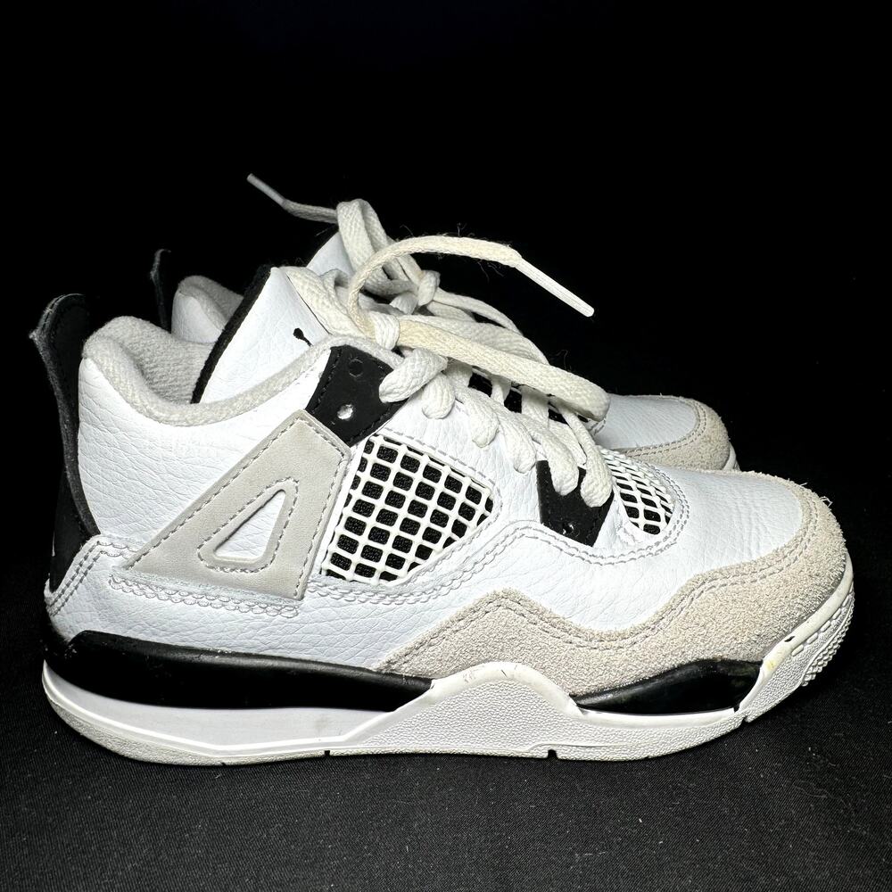 Nike Air Jordan 4 Retro PS Military Black Kid's Shoes - Size 12